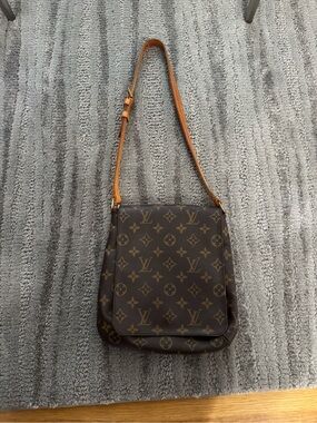 Louis Vuitton Monogram Shoulder Bag - Brown with Tan Strap